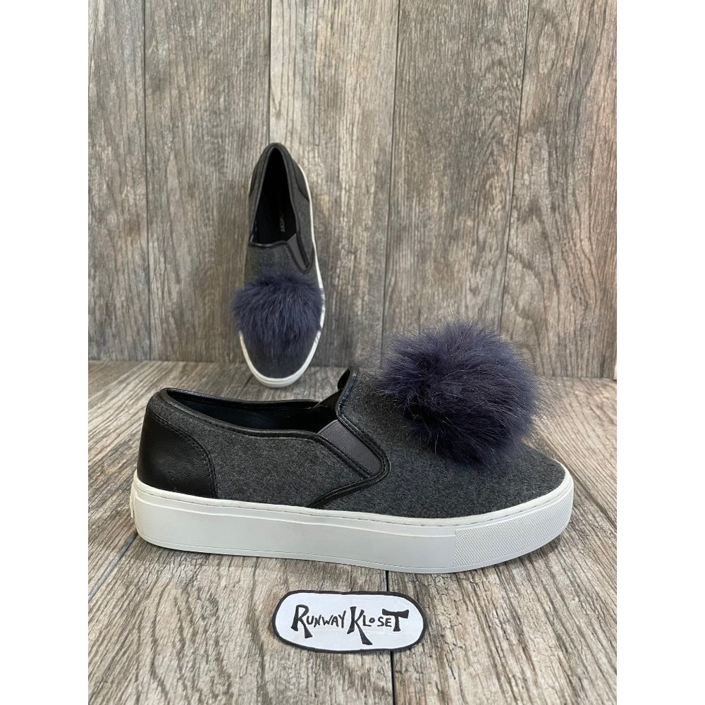 REBECCA MINKOFF Womens Sloane Slip On Pompom Fashion Platform Sneaker size 8.5 - Picture 1 of 12